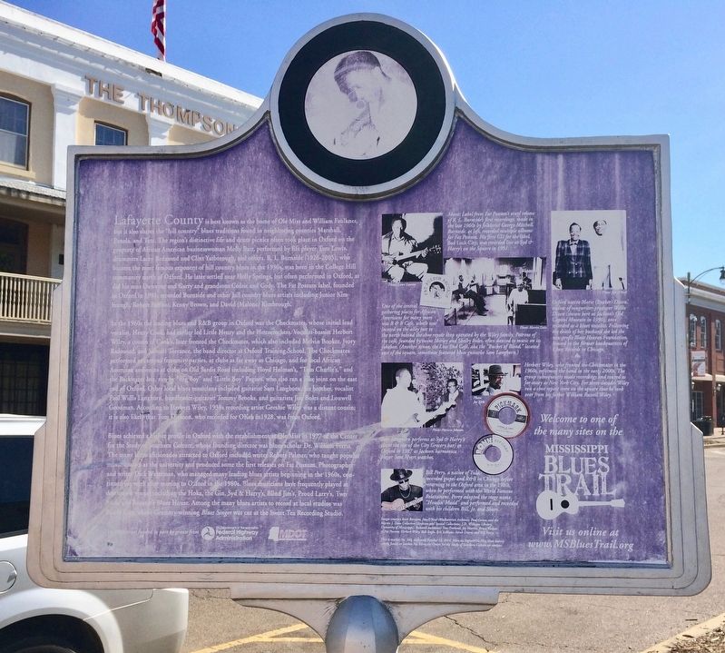 Oxford & Lafayette County Blues Marker Reverse image. Click for full size.
