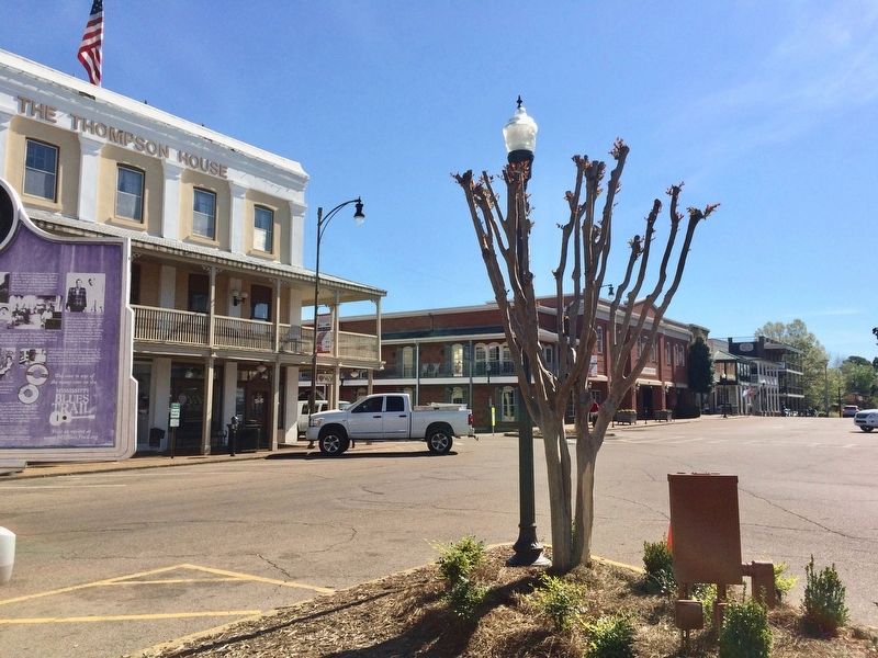 View of marker looking east on Jackson Avenue. image. Click for full size.