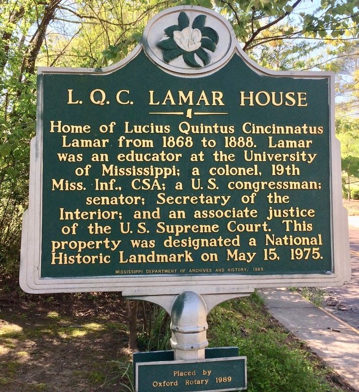L. Q. C. Lamar House Marker image. Click for full size.