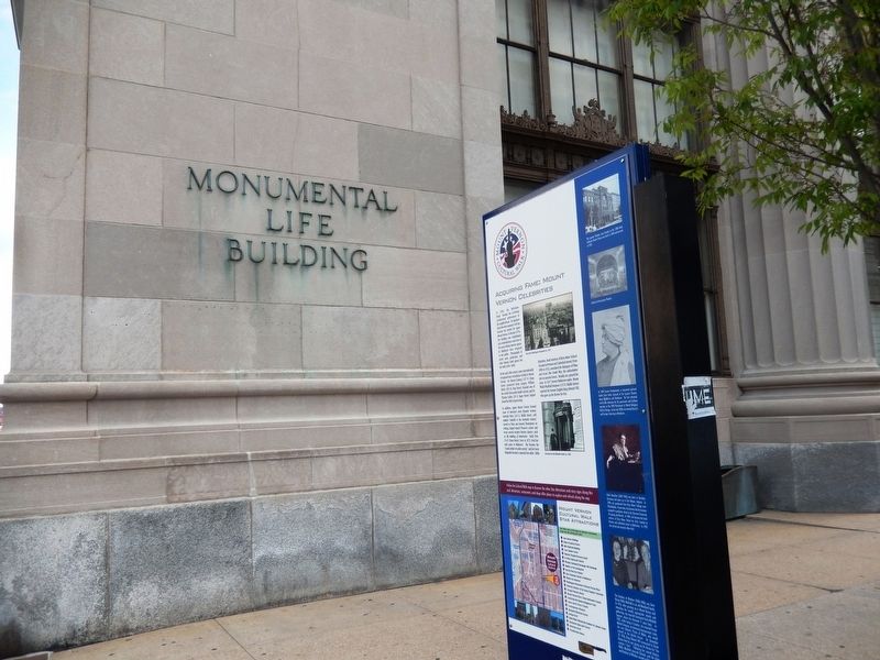Acquiring Fame: Mount Vernon Celebrities Marker-Background view. Click for full size. Acquiring Fame: Mount Vernon Celebrities Marker-Background view image. Click for full size.