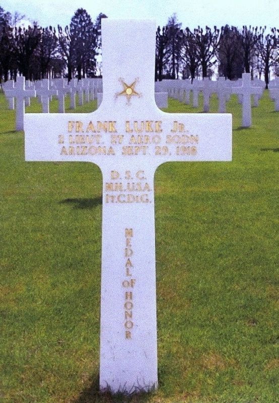 Lt. Frank Luke, Jr. Grave Marker image. Click for full size.