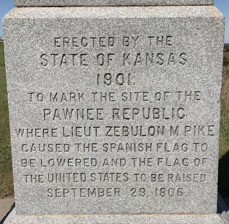 US Flag Raised over Pawnee Republic Marker image. Click for full size.