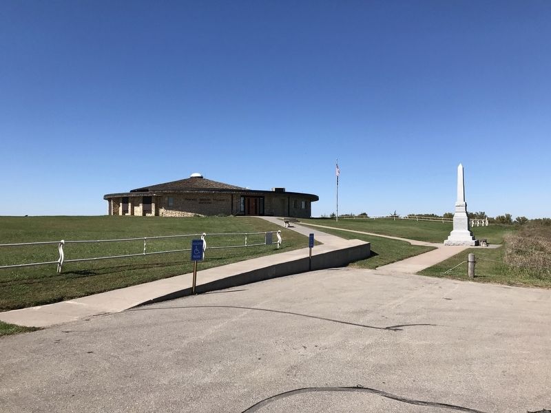 Marker placement outside the Pawnee Indian Museum image. Click for full size.
