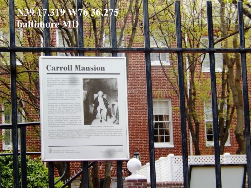 Cistern Marker-Carroll Mansion Marker image. Click for full size.
