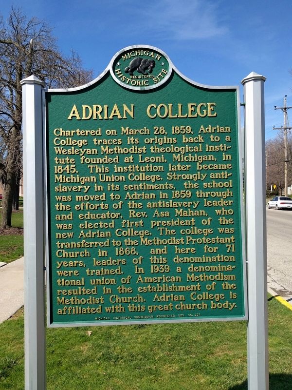 Adrian College Marker image. Click for full size.