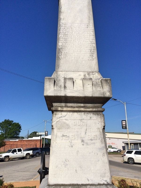 Our Confederate Dead Soldiers' Monument Marker (Rear) image. Click for full size.
