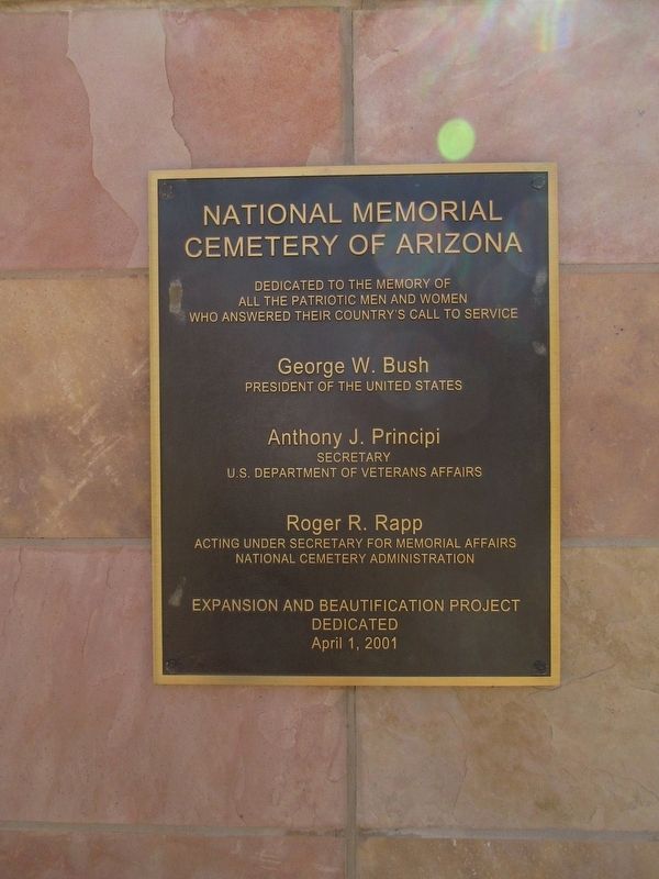 National Memorial Cemetery of Arizona Marker image. Click for full size.