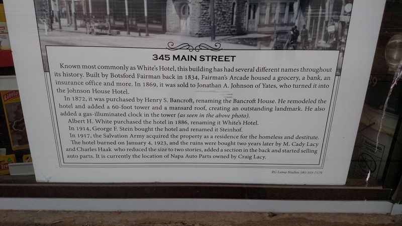 White's Hotel Marker. Click for full size. White's Hotel Marker image. Click for full size.