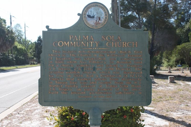 Palma Sola Community Church Marker-Side 1 image. Click for full size.