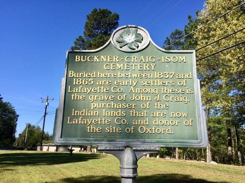 Buckner-Craig-Isom Cemetery Marker image. Click for full size.