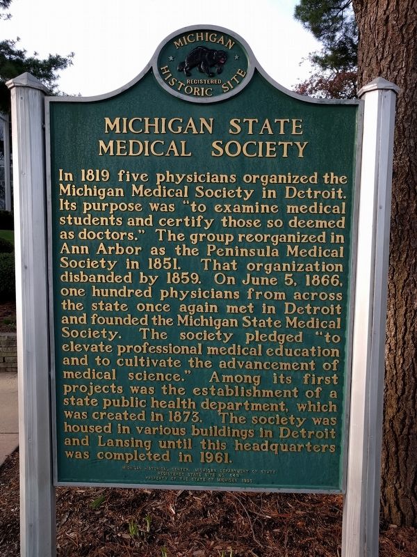 Michigan State Medical Society / Michigan State Medical Society Headquarters Marker image. Click for full size.