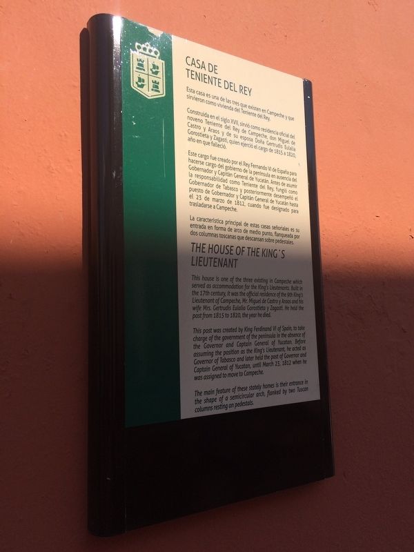 The House of the King�s Lieutenant Marker image. Click for full size.