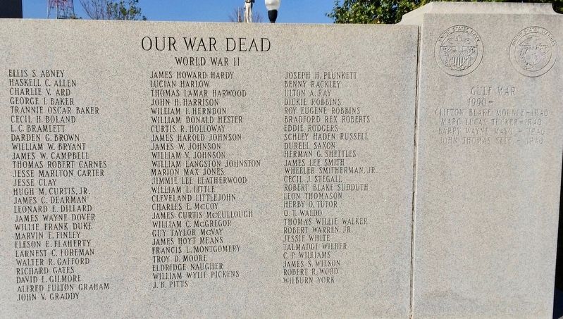 Pontotoc County Memorial Monument (Immediate right and far panels). Click for full size. Pontotoc County Memorial Monument (Immediate right and far panels) image. Click for full size.