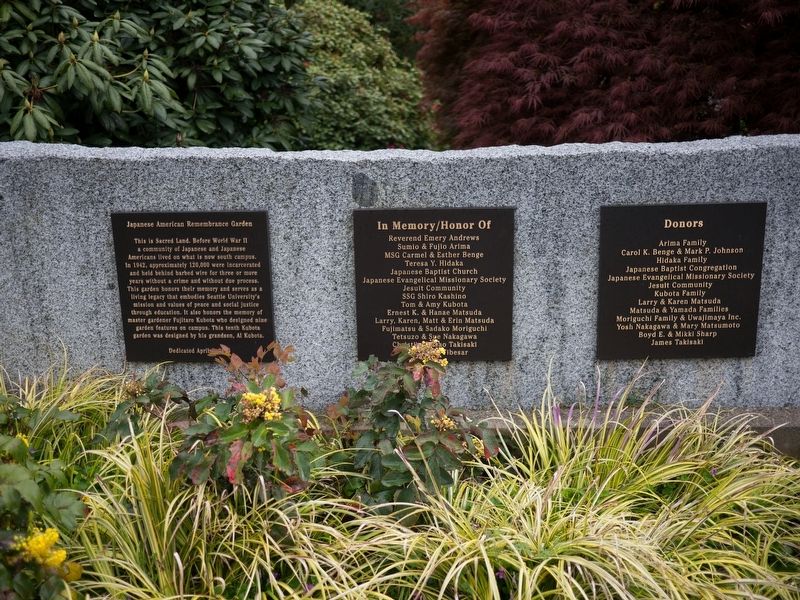 Japanese American Remembrance Garden Marker image. Click for full size.