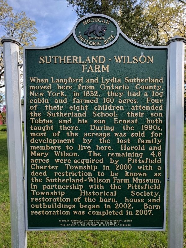 Sutherland - Wilson Farm Marker image. Click for full size.
