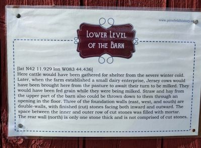 Lower Level of the Barn Marker. Click for full size. Lower Level of the Barn Marker image. Click for full size.