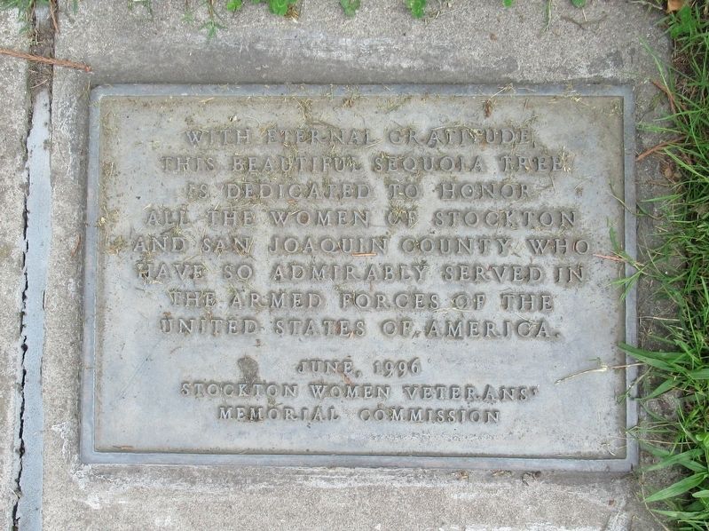 Stockton Women Veterans Tree Marker. Click for full size. Stockton Women Veterans Tree Marker image. Click for full size.
