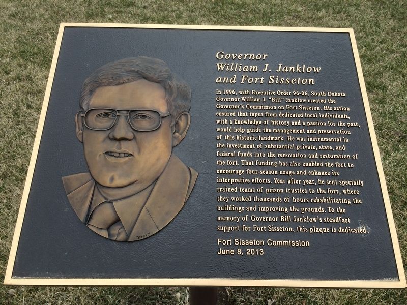 Governor William J. Janklow and Fort Sisseton Marker image. Click for full size.