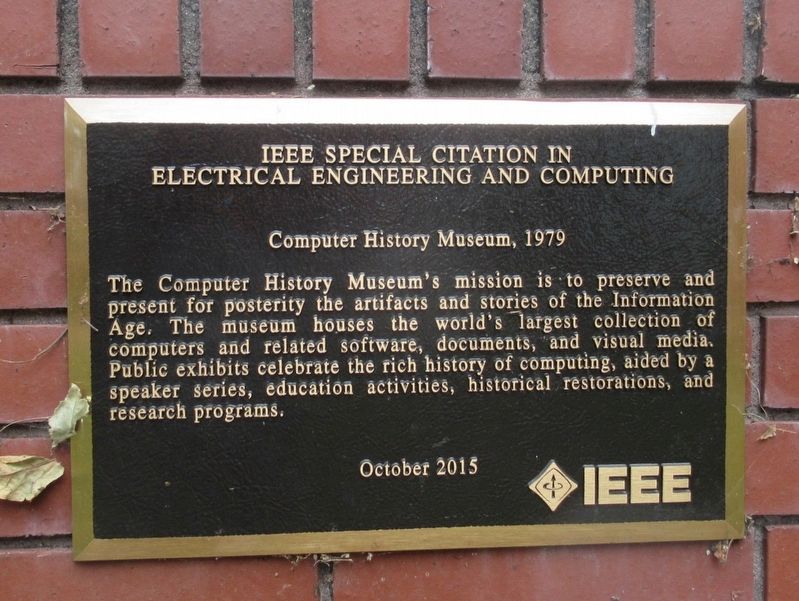 Computer History Museum Marker. Click for full size. Computer History Museum Marker image. Click for full size.