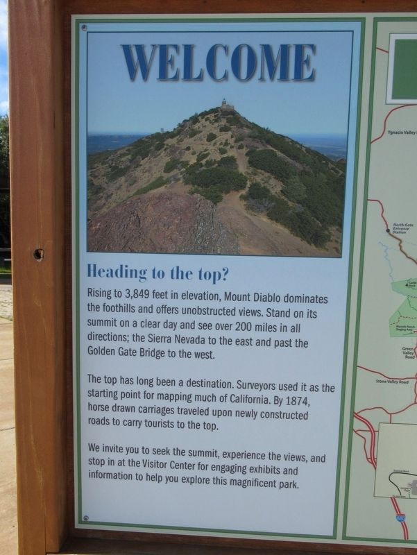 Mount Diablo State Park Marker. Click for full size. Mount Diablo State Park Marker image. Click for full size.