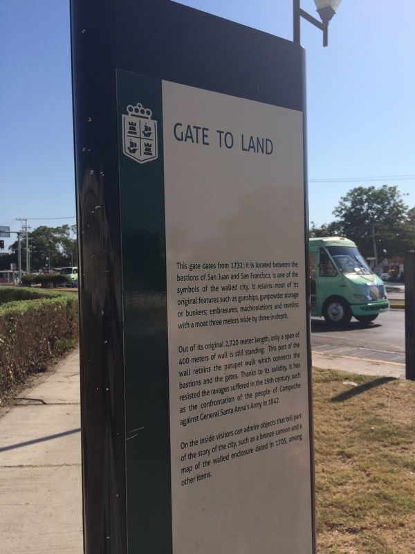 Campeche's Land Gate Marker. Click for full size. Campeche's Land Gate Marker image. Click for full size.