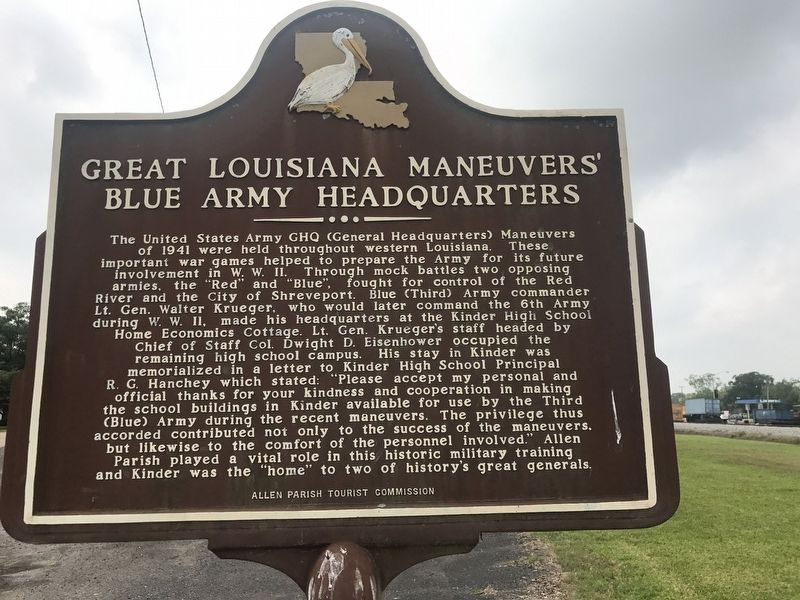 Great Louisiana Maneuvers' Blue Army Headquarters Marker image. Click for full size.