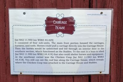 Carriage House Marker. Click for full size. Carriage House Marker image. Click for full size.