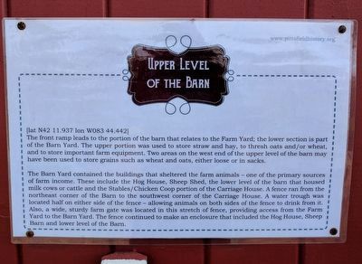Upper Level of the Barn Marker. Click for full size. Upper Level of the Barn Marker image. Click for full size.