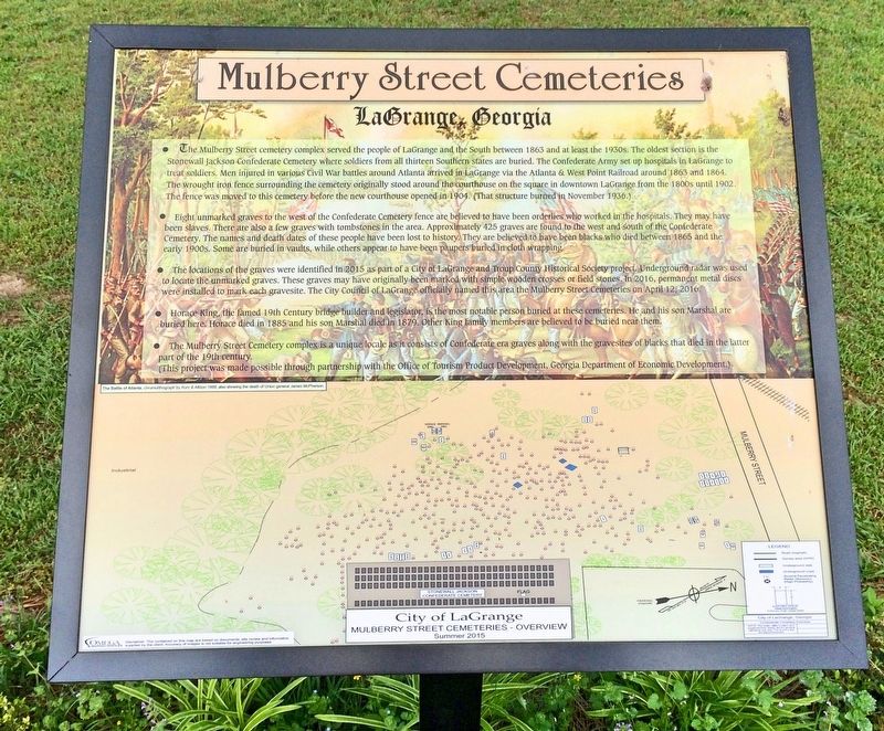 Mulberry Street Cemeteries Marker. Click for full size. Mulberry Street Cemeteries Marker image. Click for full size.
