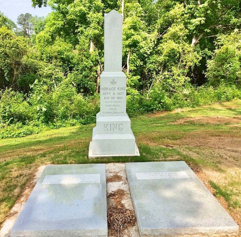 Graves, and recently erected obelisk, of Horace King (left) and Marshal Ney King. image. Click for full size.