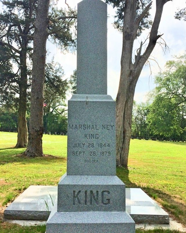 Reverse side of obelisk of Marshal Ney King (son of Horace King). image. Click for full size.