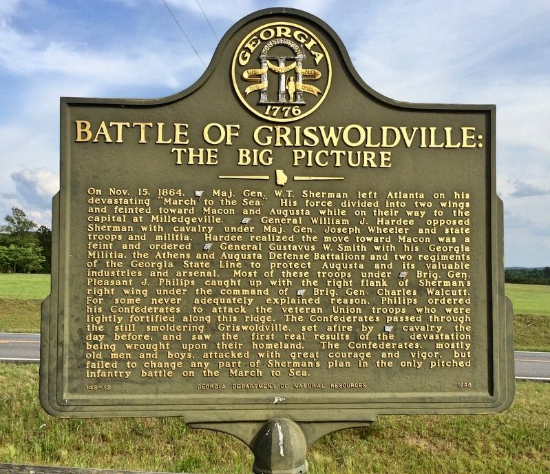 Another nearby marker about the Battle of Griswoldville.. Click for full size. Another nearby marker about the Battle of Griswoldville. image. Click for full size.