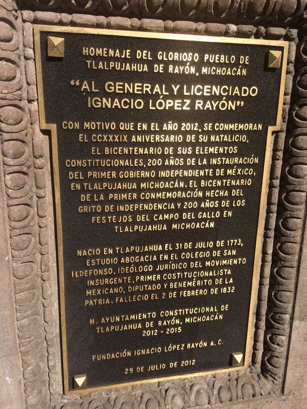 General Ignacio Lpez Rayn Marker image. Click for full size.