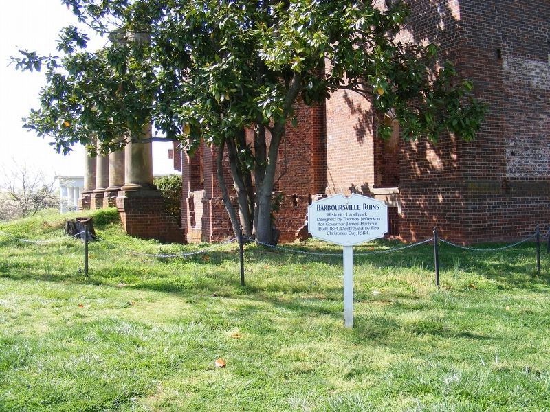 Barboursville Ruins and Marker. Click for full size. Barboursville Ruins and Marker image. Click for full size.