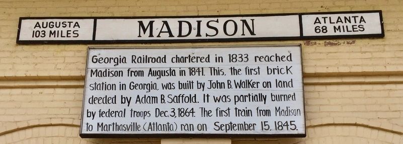 Madison Train Station Marker image. Click for full size.