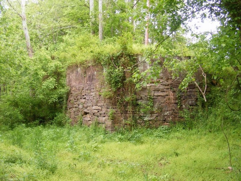 Old Germanna Bridge stone abutment on the Orange County side of the river. image. Click for full size.