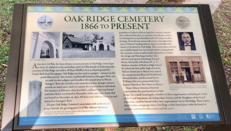 Oak Ridge Cemetery Marker image. Click for full size.