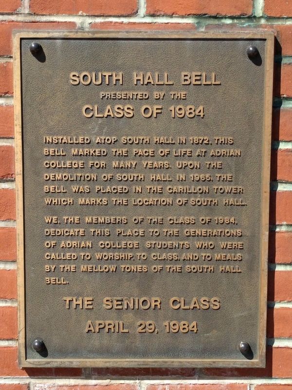South Hall Bell Marker image. Click for full size.