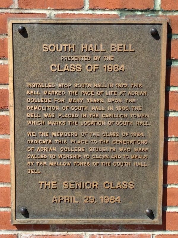 South Hall Bell Marker image. Click for full size.