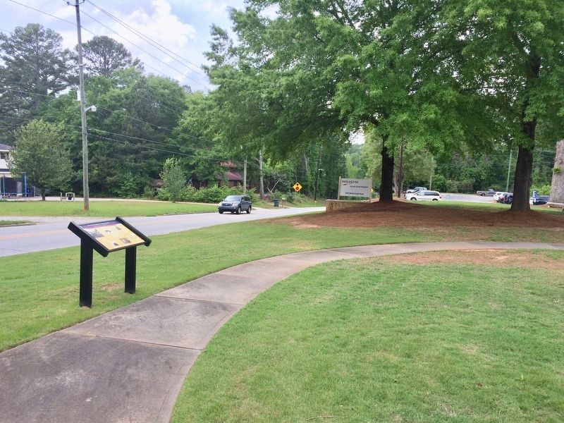 View of marker looking north on McDonough Road. image. Click for full size.