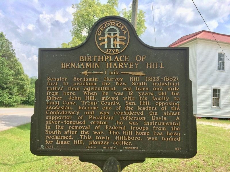 Another nearby marker about Benjamin Hill. image. Click for full size.