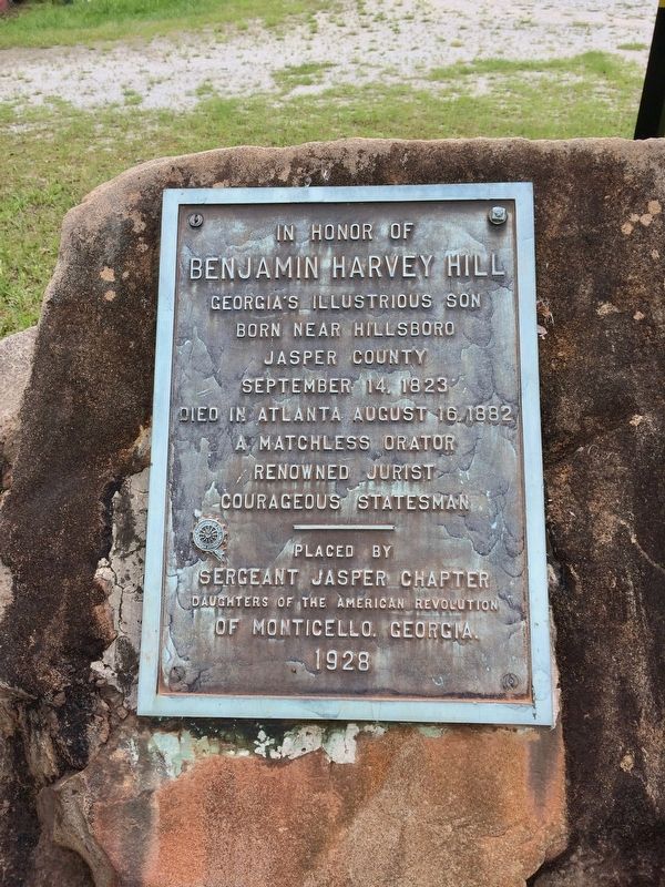 D.A.R plaque about Benjamin Hill near this marker.. Click for full size. D.A.R plaque about Benjamin Hill near this marker. image. Click for full size.