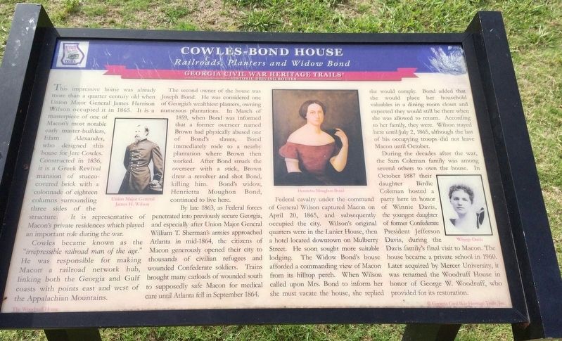Cowles-Bond House Marker. Click for full size. Cowles-Bond House Marker image. Click for full size.