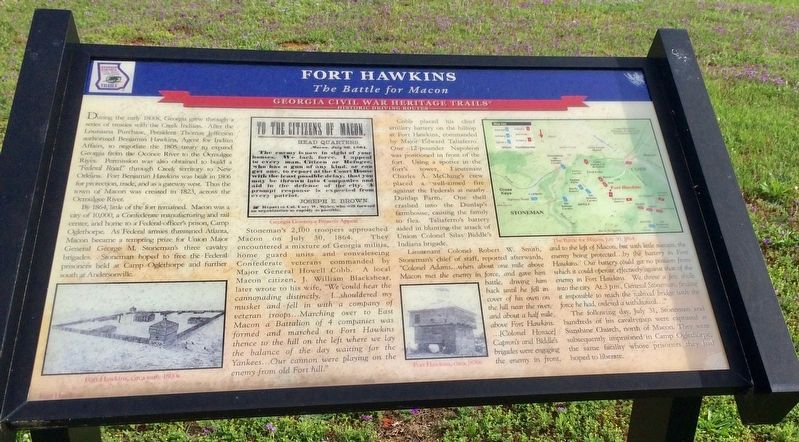 Fort Hawkins Marker image. Click for full size.