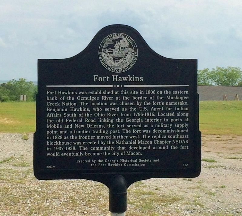 Another nearby Fort Hawkins Marker image. Click for full size.