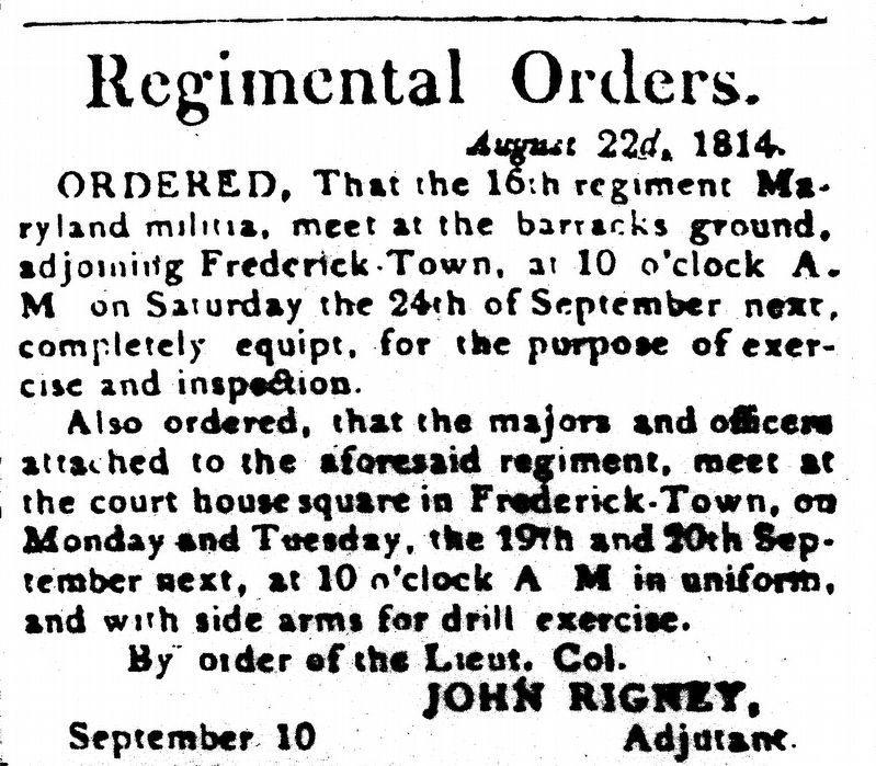 Regimental Orders image. Click for full size.