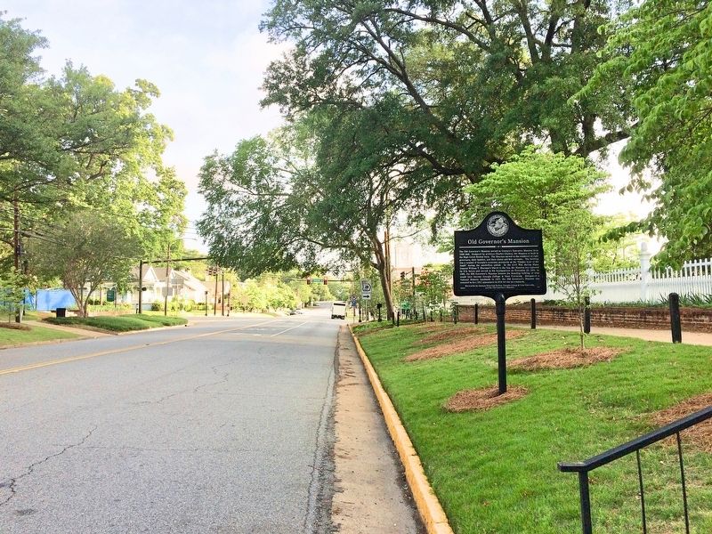 View from Mansion north on Clarke Street with view of another mansion marker.. Click for full size. View from Mansion north on Clarke Street with view of another mansion marker. image. Click for full size.