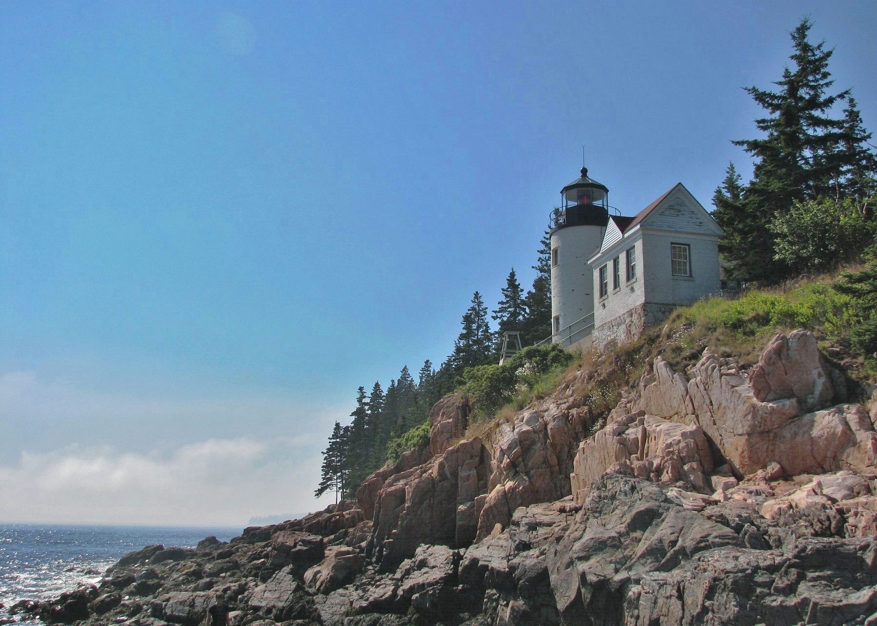 Bass Harbor Head Light Station (<i><b>view from shore below</i></b>) image. Click for full size.