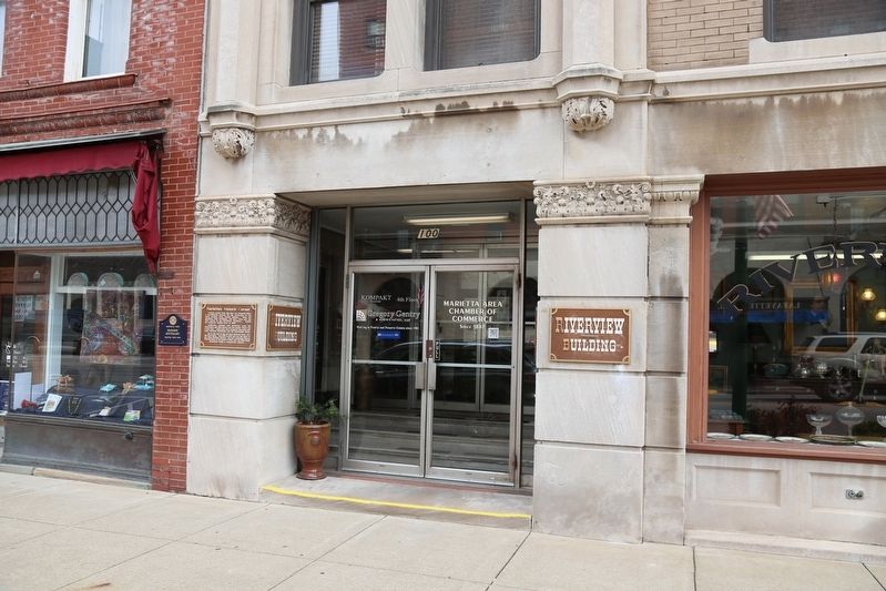 Riverview Building Entrance and Marker. Click for full size. Riverview Building Entrance and Marker image. Click for full size.