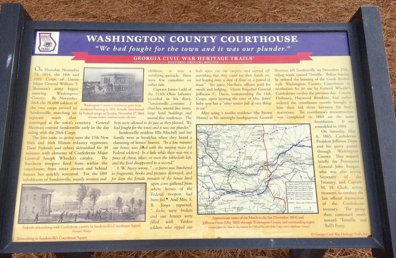 Washington County Courthouse Marker. Click for full size. Washington County Courthouse Marker image. Click for full size.